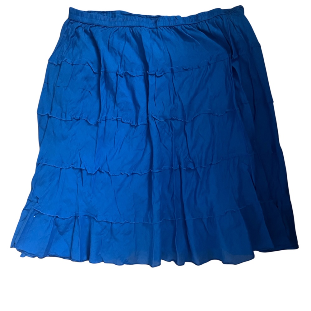 Studio West Blue Tiered Bubble Midi Skirt